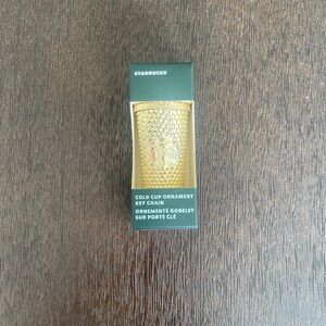 New in Box Starbucks Gold Studded Cold Cup Ornament Key Chain